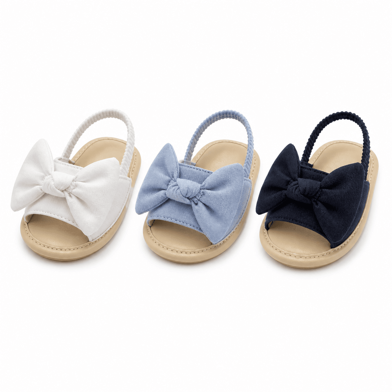 Oversized Bow Slingback Sandals · Soft white