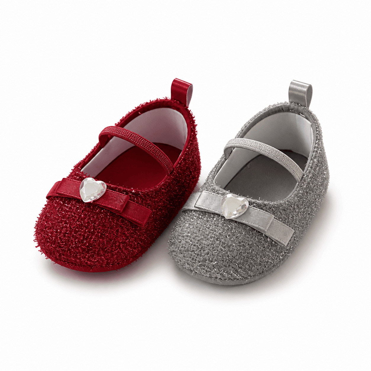 Crystal Heart Sparkle Mary Janes · Ruby red