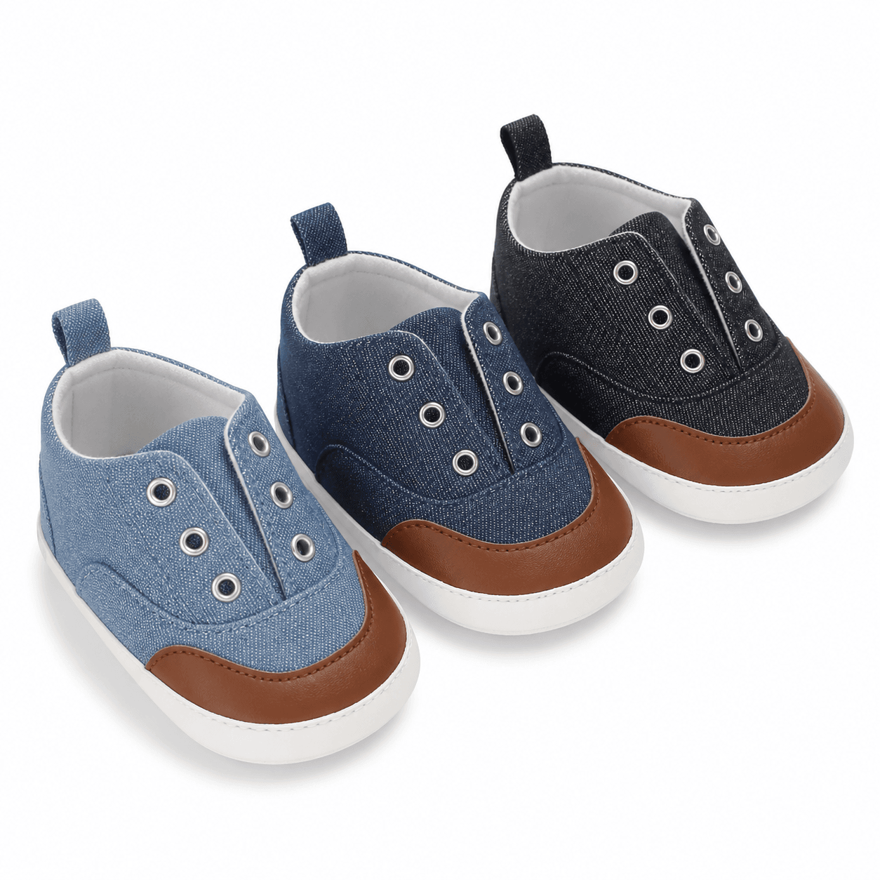 Denim Easy-On First-Step Shoes · Light denim