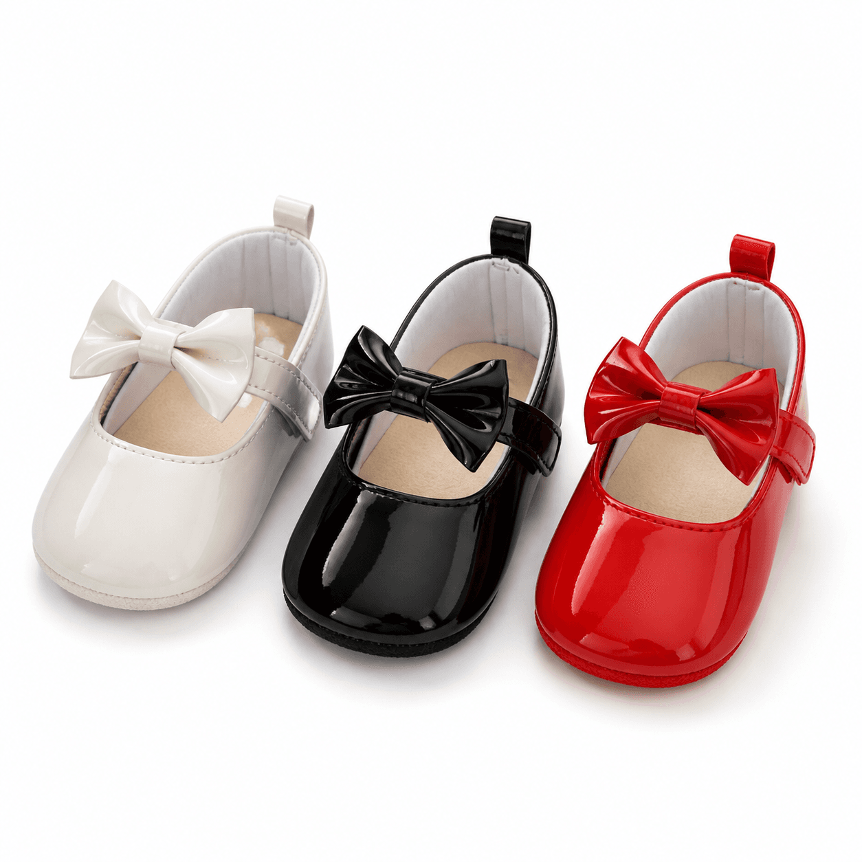 Patent Bow Mary Jane Shoes · Ivory