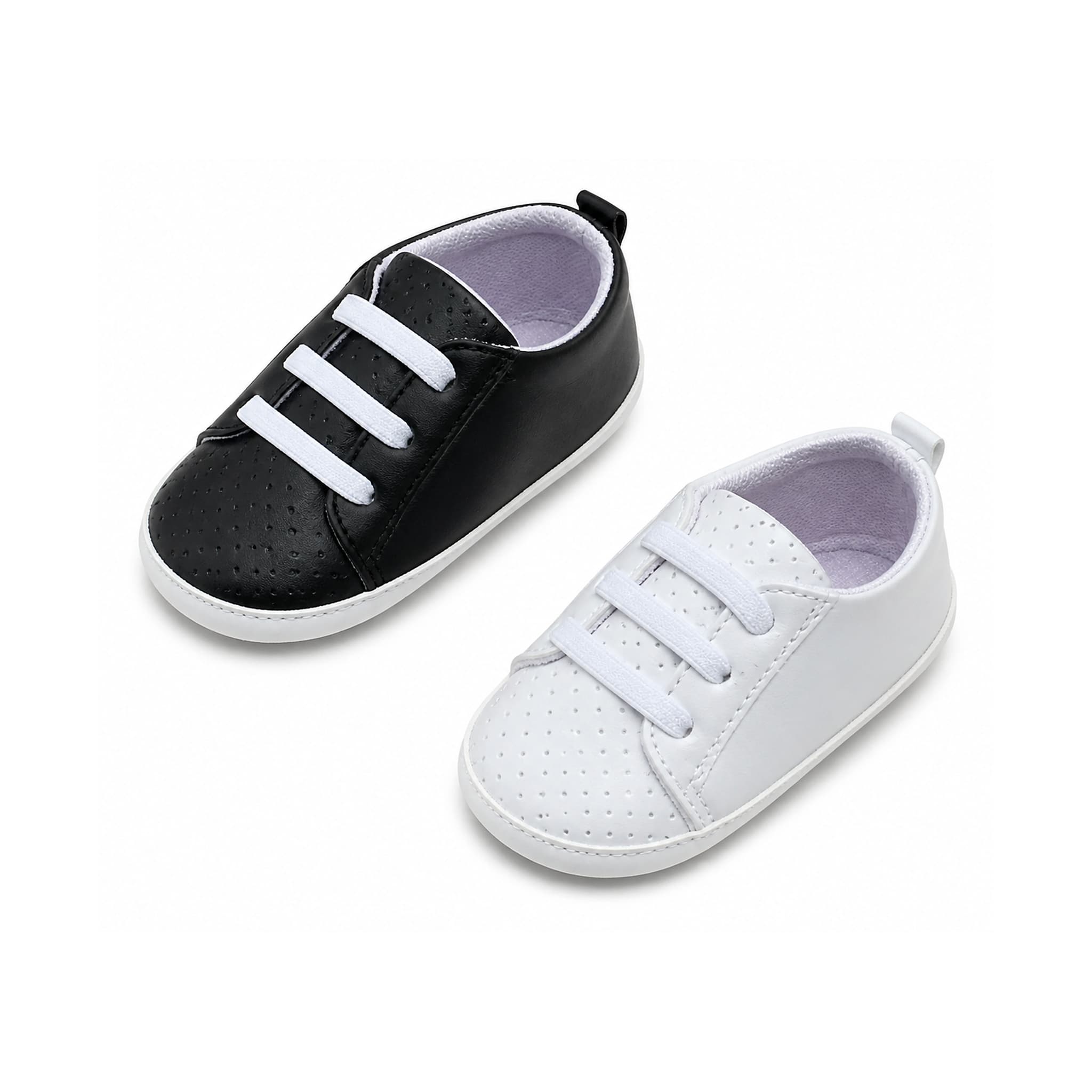 Monochrome Lace-Up First Walkers