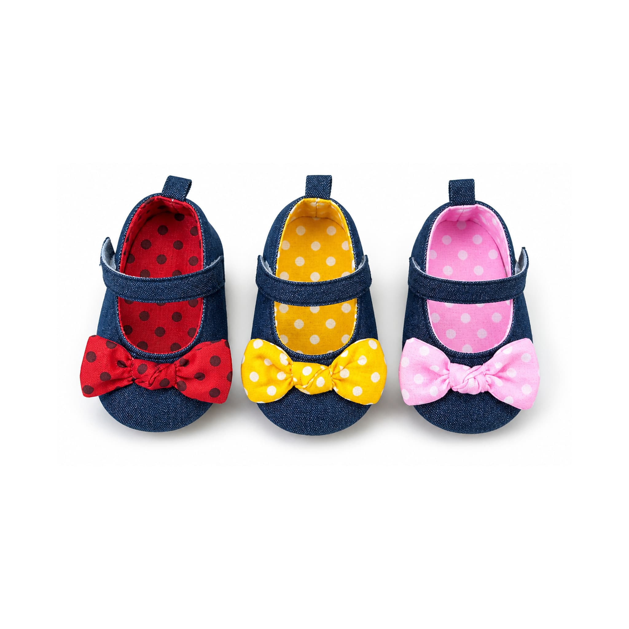 Polka Dot Bow Soft-Sole Flats
