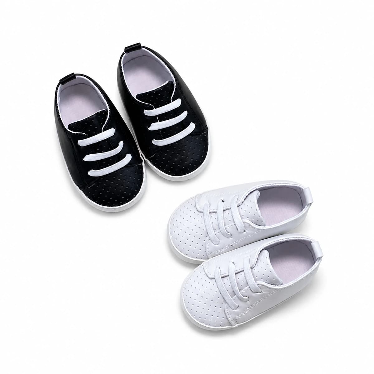 Monochrome Lace-Up First Walkers