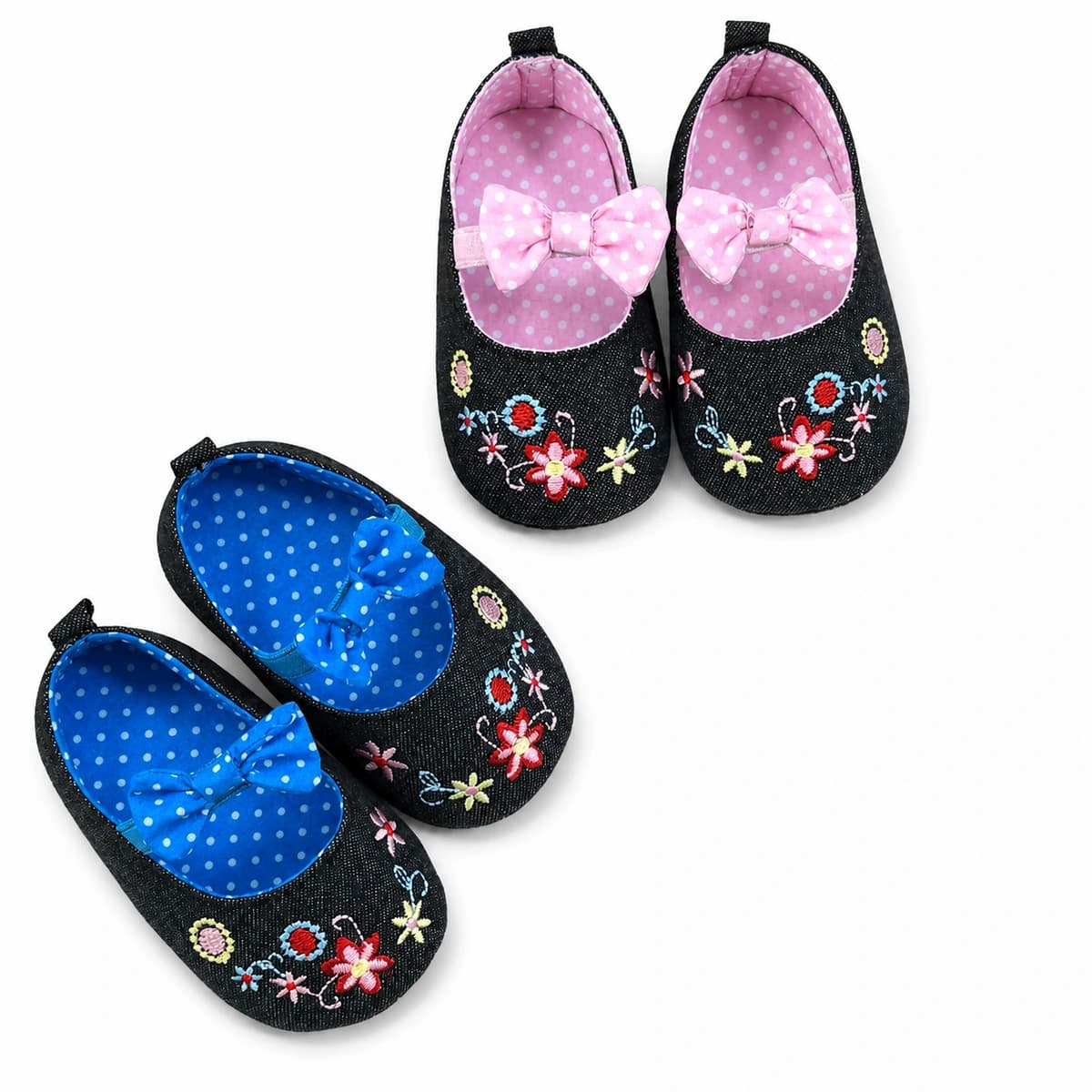 Night Garden Bow Soft-Sole Flats